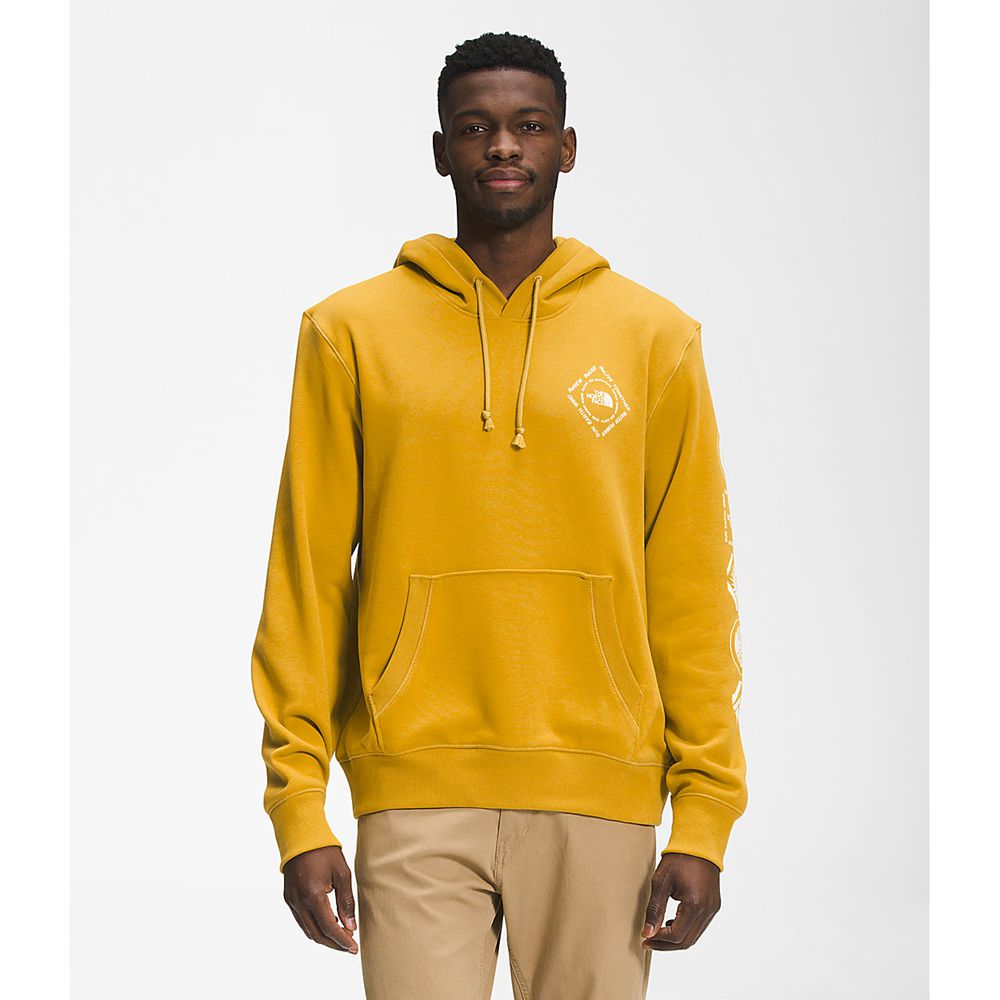 The North Face Hoodie Mens Australia - The North Face Himalayan Bottle Source Pullover Yellow (FEU-9